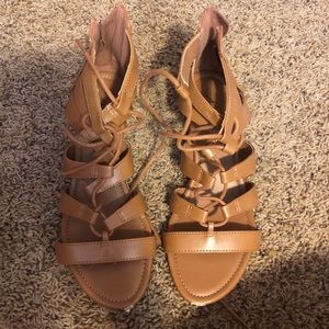 brown strappy sandals